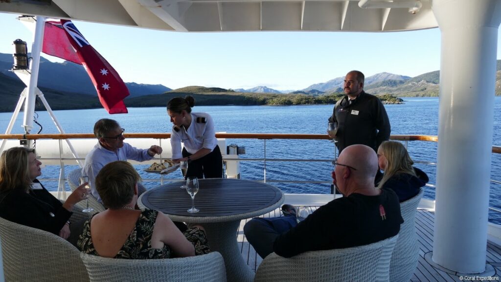 Cocktail hour on Coral Discoverer