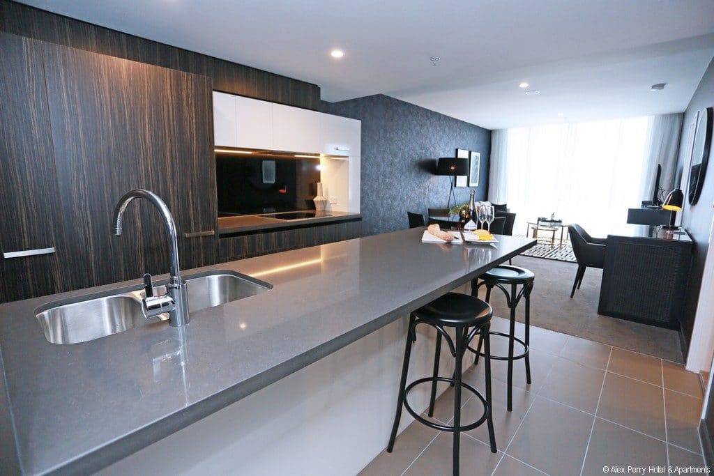 Alex Perry Hotel apartment kitchen