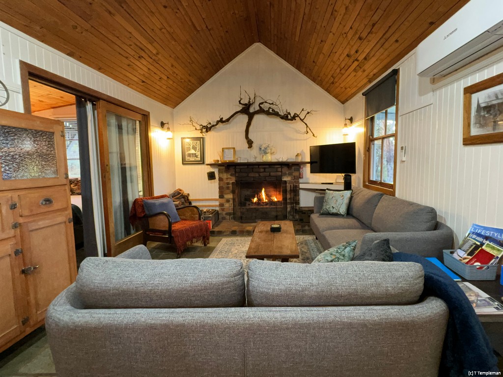 Blue Wren Cottage fireplace
