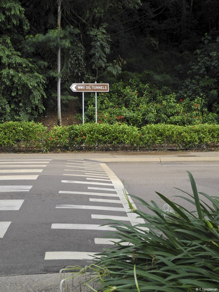 Oil storage tunnels sign