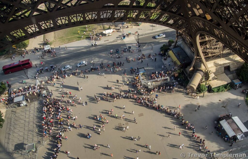 Looking down at the queues