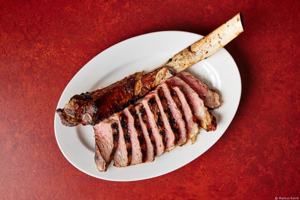 Dry aged Warwick MB3 tomahawk steak at The Lex