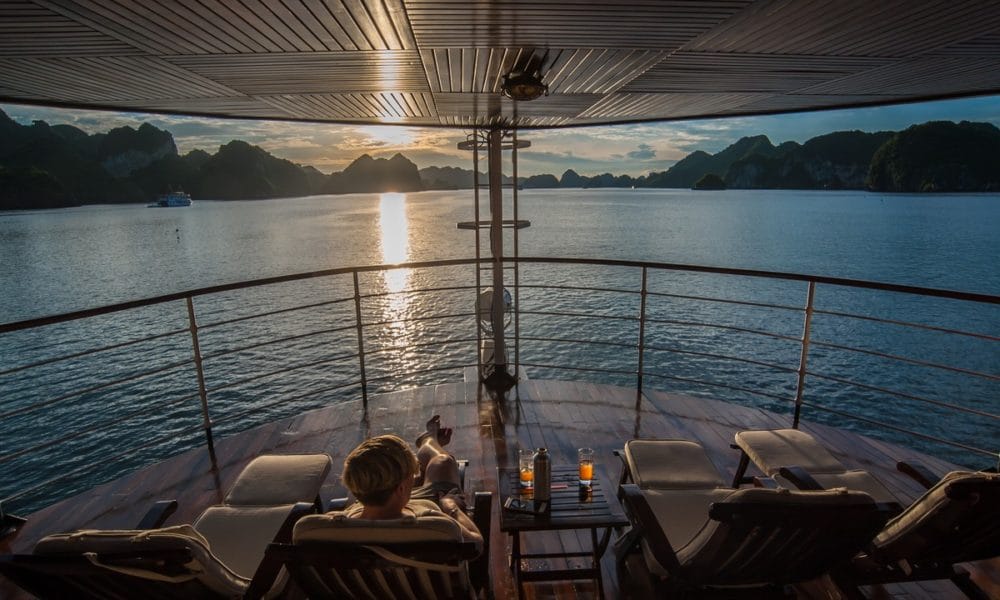 Sunset drinks on Pandaw Cruises