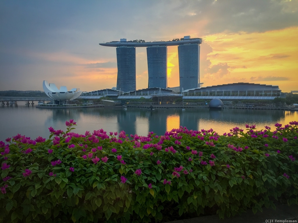 Sunrise from the Fullerton Singapore