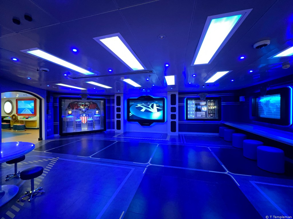 Marvel kids club room on Disney Wonder