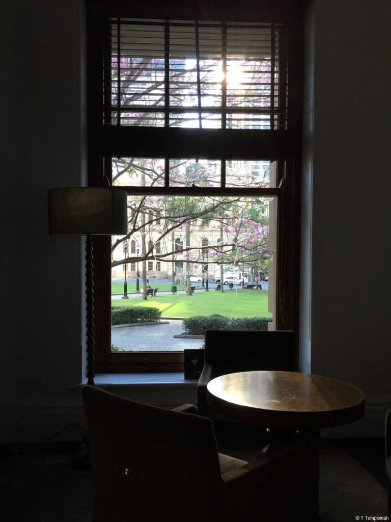 A secluded table at Ryan's on the Park