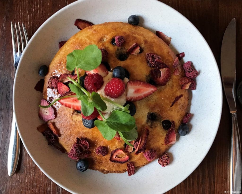 Blueberry hotcakes at The Lab