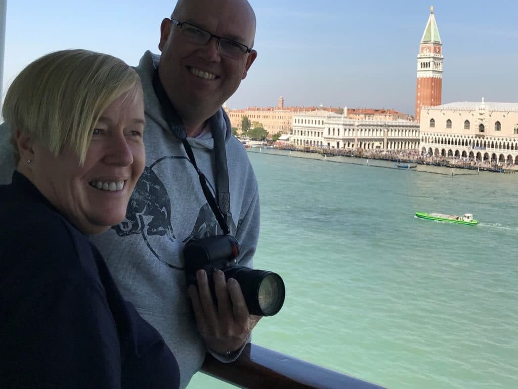 Sailing in to Venice on a cruise ship