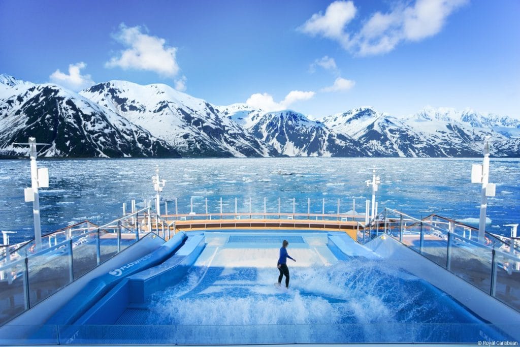 Ovation of the Seas FlowRider in Alaska