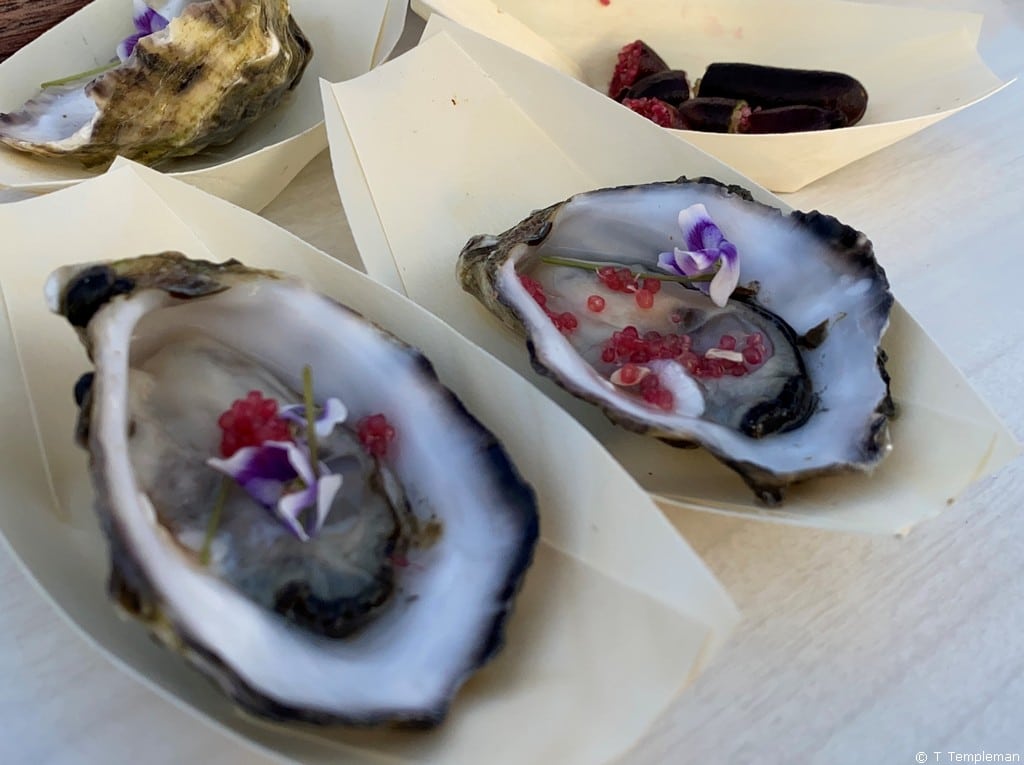 Oysters with finger lime