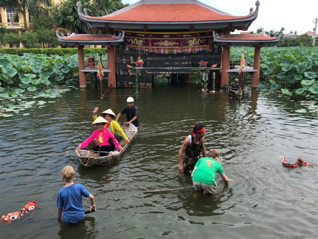Singers travel to shore after the show