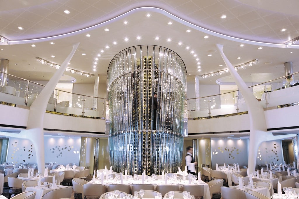 The wine tower aboard the Celebrity Solstice