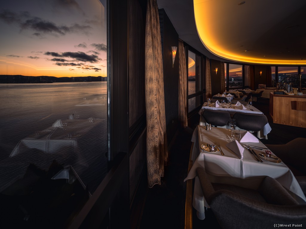 The Point Revolving restaurant at night